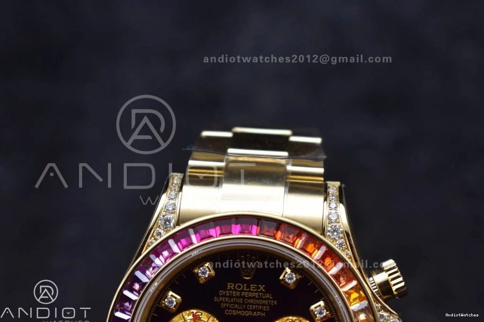 Daytona Best 116598RBOW Dial ZF Edition on SH Diamonds Rainbow 1:1 779 Bracelet YG Timeless Black 0713